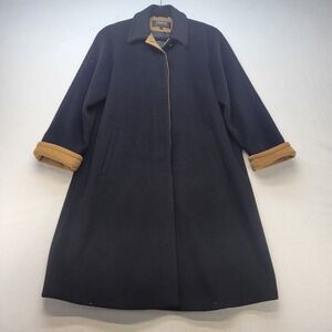 Pierrette Coat VTG Women 8 Black Tan Wool Cashmere Angora Made in Switzerland